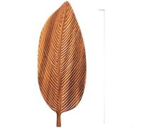 Zeroupshop Assiette en forme de feuille faite à la main pour thé et café en bois de noyer de qualité supérieure - Forme biologique avec poignée antidérapante - Décoration de cuisine élégante pour