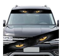 Zeroupshop Autocollant 3D pour pare-brise de voiture motif pour fenêtre avant et arrière, graphique autocollant en PVC avec base en caoutchouc, n° 132,36 x 21,6 cm (yeux jaunes)