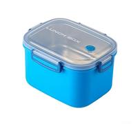 Zeroupshop Boîte à déjeuner étanche de 1 000 ml, passe au micro-ondes, avec compartiments, cuillère incluse, récipient alimentaire en BPA, pour enfants, adultes, école, travail, voyage, bleu (1 400 ml