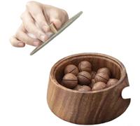 Zeroupshop Bol rond en bois de noyer, pour le stockage de noix, fruits, collations, plateau de service rétro de luxe léger, pour plat en bois naturel de qualité supérieure pour fête à la maison