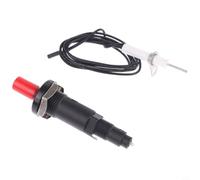 Zeroupshop Bouton d'allumage piézoélectrique de 18 mm pour barbecue à gaz, cheminée, poêle, allumage électrique, allumage rapide, installation facile, 1 unité (aiguille droite)