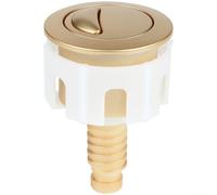 Zeroupshop Bouton de chasse d'eau double en ABS chromé, design rond ovale pour toilettes standard européennes, pièce de rechange résistante à la rouille, argent 6 x 4,15 cm (doré)