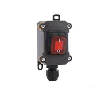 Zeroupshop Commutateur de cordon en ligne 30 A IP65, étanche, avec lumière rouge, boîtier PA66 ignifuge, pour outils électriques d'extérieur et appareils haute puissance, PG9 4-8 mm (1)