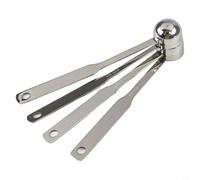 Zeroupshop Cuillère à café en acier inoxydable, cuillère à mesurer à long manche pour bocaux profonds, capacité de 8 ml pour thé, sucre, farine, finition argentée, passe au lave-vaisselle (25 ml)