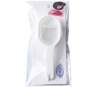 Zeroupshop Cuillère tamis à farine, tamis à mailles fines en acier inoxydable, poignée ergonomique pour la pâtisserie, outil salière, gadget de cuisine ABS blanc, 15,8 cm