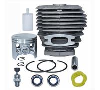 Zeroupshop Cylindre de 56 mm pour kit de piston, pour tronçonneuse 395 395XP 359EPA, ensemble de reconstruction de moteur, avec anneaux, ligne de broche, joints de soupape, pièce de rechange 503993971