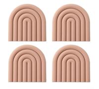 Zeroupshop Dessous de plat en silicone résistant à la chaleur, 4 dessous de plat, sûr à 232,2 °C, multi-usages, repose-cuillère, dessous de verre, facile à nettoyer, cuisine moderne, assortiment