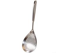 Zeroupshop Écumoire en acier inoxydable 304 avec poignée en bois, louche de cuisine à grand trou pour frire pâtes, nouilles, boulettes, légumes, ustensile de cuisine résistant à la chaleur (304 B)