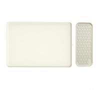 zeroupshop Ensemble de tapis d'égouttoir en silicone pour comptoir de cuisine, grande et petite taille, alternative en microfibre absorbante, égouttoir antidérapant pour assiettes, tasses, gris, noir