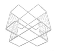 Zeroupshop Étagère à vin de comptoir, porte-bouteille en fer élégant pour salle à manger, support de rangement compact pour liqueur, décoration de cuisine moderne, taille 25,5 cm (blanc)