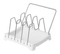Zeroupshop Étagère de rangement réglable pour casseroles et poêles avec barre de serviette, support de rangement en acier inoxydable, pour planches à découper et couvercles, support pour ustensiles de