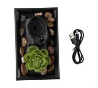 Zeroupshop Fontaine de table d'intérieur avec écoulement d'eau pour la conception en ABS, décoration de bureau ou USB (C)