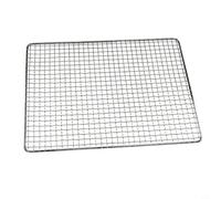 Zeroupshop Grille de barbecue en fer galvanisé pour rôtir poisson, viande et légumes, filet de barbecue carré robuste pour cuisine intérieure et extérieure, blanc argenté, 1 paquet (45 x 30 cm)