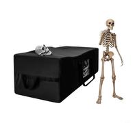 Zeroupshop Housse de meubles de patio d'Halloween avec fenêtre transparente | Sac de rangement pour table d'extérieur 172,7 x 76,2 x 50,8 cm - Noir - Grand organiseur de vacances pour porche, cour