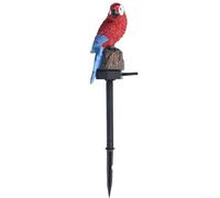 Zeroupshop Lampadaire solaire en résine pour perroquet, décoration de jardin, éclairage LED résistant aux intempéries pour terrasse, pelouse, allée, 45 cm (rouge)
