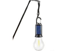 Zeroupshop Lampe solaire de camping, ampoule LED vintage, étanche, lampe de tente d'extérieur avec crochet pour jardin, cour, allée, sauvegarde, noir (sphérique)