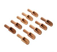 Zeroupshop Lot de 10 mini cuillères en bois de lotus pour sel, sucre, café, thé, épices, ustensiles de cuisine à poignée lisse, outil de salle à manger naturel biodégradable