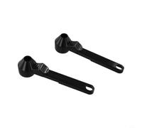 Zeroupshop Lot de 2 cuillères à café et entonnoir, niveleur intégré pour café moulu, thé, protéines, cuillère à mesurer en plastique facile à nettoyer, noir