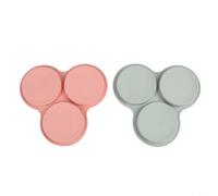 zeroupshop Lot de 2 plaques de cuisson en silicone à 3 cavités 15 x 15 cm | Parfait pour les œufs, les crêpes, les muffins, les cupcakes, les petits hamburgers, pour des solutions de petit-déjeuner