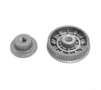 Zeroupshop Lot de 2 poulies à tête de rabot filetée extérieure pour ponceuse à bande 9403, pièces de rechange en métal argenté, grandes tailles 58 x 15 mm et petite taille 37 x 16 mm, pour réparation