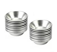 zeroupshop Lot de 20 moules à tarte en alliage d'aluminium réutilisables pour tartes portugaises pour mini tartes à quiche Design rond cannelé 7 x 4 cm