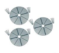 Zeroupshop Lot de 3 cache-pots de fleurs ronds en plastique pour intérieur et extérieur Protection du sol Blanc Vert 30 cm
