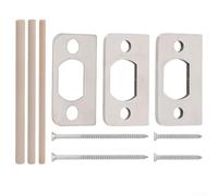 zeroupshop Lot de 3 gâches de porte robustes pour loquet à pêne dormant - Finition laiton poli - Kit de mise à niveau de montant de porte intérieure de taille standard (courbure argentée)