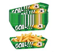 zeroupshop Lot de 36 boîtes alimentaires jetables en carton pour les fans de sport, les banquets, les fêtes et les nachos avec motif de but, 16 x 10 x 5 cm (B)