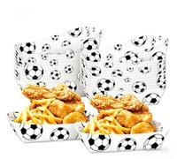 zeroupshop Lot de 36 boîtes alimentaires jetables en carton pour les fans de sport, les banquets, les fêtes et les nachos avec motif de but, 16 x 10 x 5 cm (C)