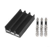 Zeroupshop Lot de 4 porte-forets magnétiques avec 3 embouts pour tournevis, manchon en caoutchouc pour embouts hexagonaux de 6,35 mm, douilles et embouts de tournevis, rangement compact d'outils (avec