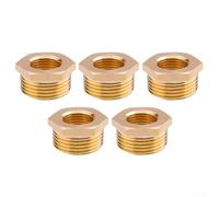 Zeroupshop Lot de 5 bagues hexagonales réductrices en laiton, 1 pour NPT mâle x 1/2 pour raccord de tuyau fileté femelle NPT, adaptateur de tuyau Hpb 58-3 forgé, pour ligne industrielle d'eau, gaz