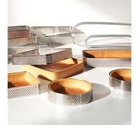 zeroupshop Lot de 5 moules à gâteau en acier inoxydable pour anneaux de mousse, moules à dessert, outils de cuisson, presse alimentaire, spatule, passe au four, au lave-vaisselle, argenté, 23,5 cm