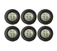 Zeroupshop Lot de 6 hygromètres numériques avec mini thermomètre, pour incubateur de chambre, sous-sol, jauge d'humidité précise, unité d'affichage noire compacte, pour fonctionnement à piles