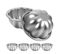 zeroupshop Lot de 6 moules à muffins résistants à la chaleur pour gâteaux, donuts et bagels Argenté 9,4 x 4,5 cm