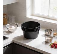 zeroupshop Lot de 6 moules à muffins ronds en acier carbone anti-adhésif pour mini gâteaux, bouchées d'œufs, 100 ml (tasse courte de 100 ml)
