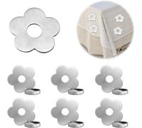 zeroupshop Lot de 6 pinces à nappe résistantes au vent pour extérieur, pique-nique, camping, 5,9 cm, argenté