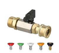 Zeroupshop M22-14 Kit de commutateur de nettoyeur haute pression, avec connexion rapide 1/4, robinet à boisseau sphérique 4500 psi, pour machine de nettoyage, adaptateur de buse de tuyau en acier