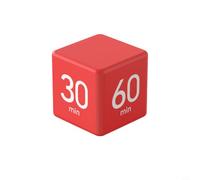 Zeroupshop Minuteur cube à rabat avec capteur de gravité, compte à rebours pour étude de bureau, réveil fort pour jeux de gestion du temps (rouge)