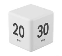 Zeroupshop Minuteur cube à rabat avec capteur de gravité, compte à rebours pour étude de bureau, réveil fort pour la gestion du temps et les jeux (blanc)