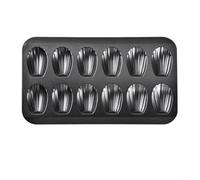 Zeroupshop Moule à 12 cavités en acier inoxydable anti-adhésif pour muffins, cookies et cupcakes, ustensiles de cuisson pour la maison, la cuisine, les desserts, le four (noir)