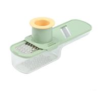Zeroupshop Moulin à ail manuel, 3 lames interchangeables pour hacher, déchiqueter, écraser, bol transparent et boîte de rangement pour un nettoyage facile et une préparation sûre des aliments (vert)