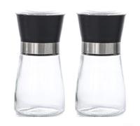 Zeroupshop Moulin à poivre manuel pour épices, acier inoxydable et verre, salière réglable pour la maison et la salle à manger (plastique rouge)
