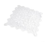 Zeroupshop Nappe carrée en dentelle de coton blanche de 40 cm - Napperon floral creux pour maison, salle à manger, café, décoration d'hôtel et accessoires photo - Housse lavable faite à la main (40 x