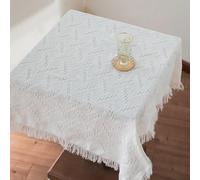 Zeroupshop Nappe en pour coton Blanche à Motifs 3D Maison(130 * 180)