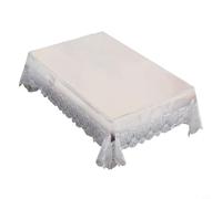 Zeroupshop Nappe rectangulaire en PVC transparent avec bords en dentelle imperméable et lavable pour salle à manger, cuisine, fête, 120 x 170 cm, beige (blanc A)