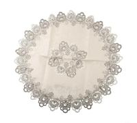 Zeroupshop Nappe ronde florale avec bord en dentelle - Tissu polyester doux - Protection de table pour salle à manger, cuisine, pique-nique, décoration d'intérieur, S, M, L, XL (XL)