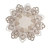 Zeroupshop Nappe ronde florale avec bord en dentelle - Tissu polyester doux - Protection pour salle à manger, cuisine, pique-nique, décoration d'intérieur S M L XL (S)