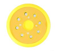 Zeroupshop Patin de ponçage à 8 trous de 125 mm, avec disque de ponceuse orbitale aléatoire, pour le polissage du métal, du bois, de la pierre, dos abrasif jaune et noir