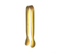 Zeroupshop Pince à glaçons en acier inoxydable et pince à sucre, prise en main confortable pour café, thé, barbecue, service des aliments, accessoire de cuisine à suspendre, longueur 11 cm (doré)