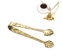 Zeroupshop Pince à sucre en relief, 8,9 cm en acier inoxydable pour café, thé, glaçons, bonbons, apéritif, gadget de cuisine (doré)